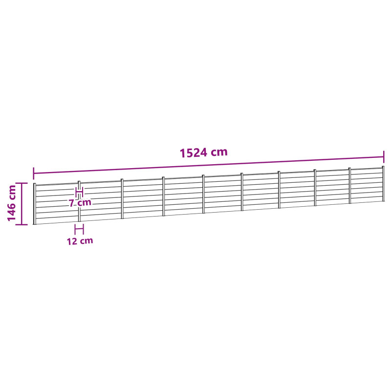 Panel ogrodzeniowy 9 pcs WPC i aluminium Szary