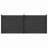 Panel ogrodzeniowy 2 pcs WPC i aluminium Czarny