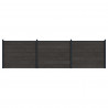 Panel ogrodzeniowy 3 pcs WPC i aluminium Czarny