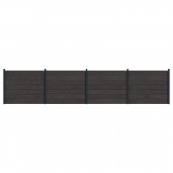 Panel ogrodzeniowy 4 pcs WPC i aluminium Czarny