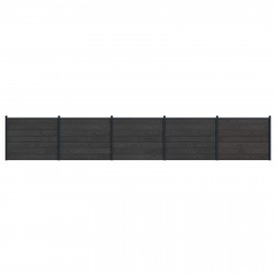 Panel ogrodzeniowy 5 pcs WPC i aluminium Czarny