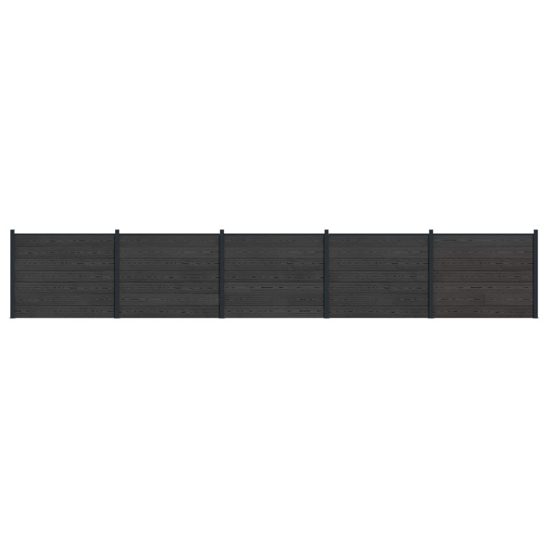 Panel ogrodzeniowy 5 pcs WPC i aluminium Czarny