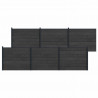 Panel ogrodzeniowy 6 pcs WPC i aluminium Czarny