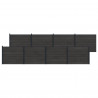 Panel ogrodzeniowy 8 pcs WPC i aluminium Czarny