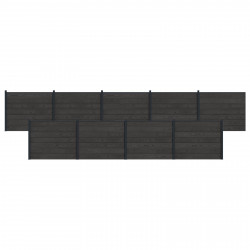 Panel ogrodzeniowy 9 pcs WPC i aluminium Czarny