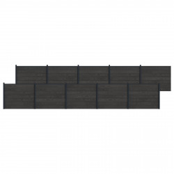Panel ogrodzeniowy 10 pcs WPC i aluminium Czarny