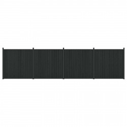 Panel ogrodzeniowy 4 pcs WPC i aluminium Czarny