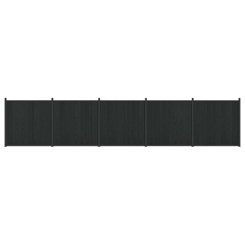 Panel ogrodzeniowy 5 pcs WPC i aluminium Czarny