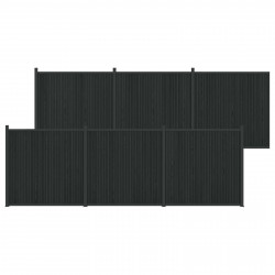 Panel ogrodzeniowy 6 pcs WPC i aluminium Czarny