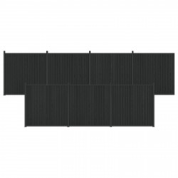 Panel ogrodzeniowy 7 pcs WPC i aluminium Czarny
