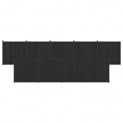 Panel ogrodzeniowy 9 pcs WPC i aluminium Czarny