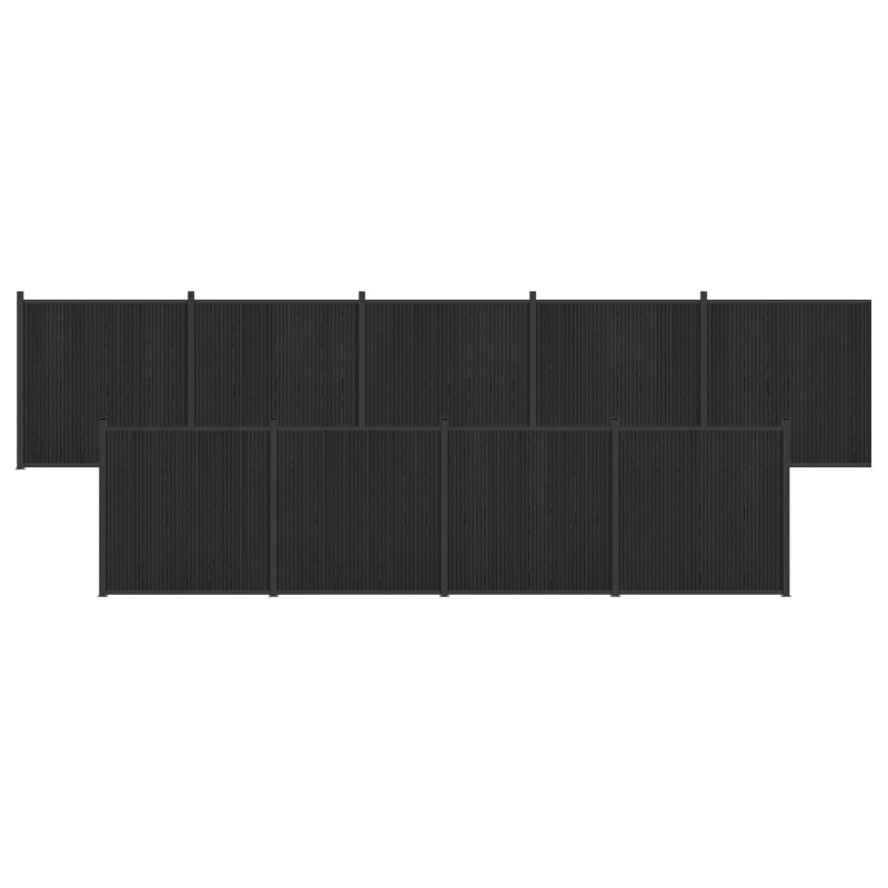 Panel ogrodzeniowy 9 pcs WPC i aluminium Czarny