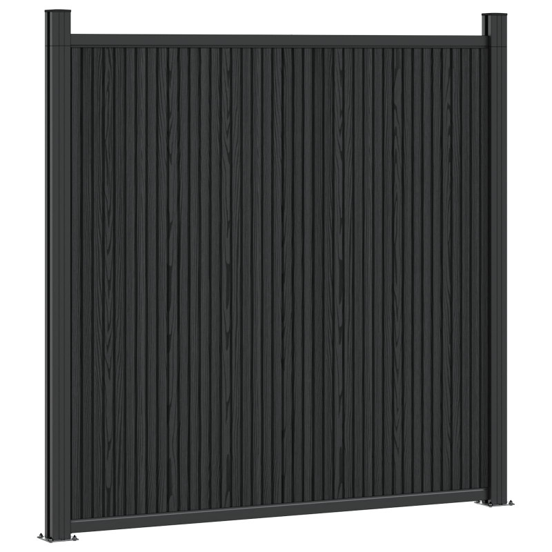 Panel ogrodzeniowy 9 pcs WPC i aluminium Czarny