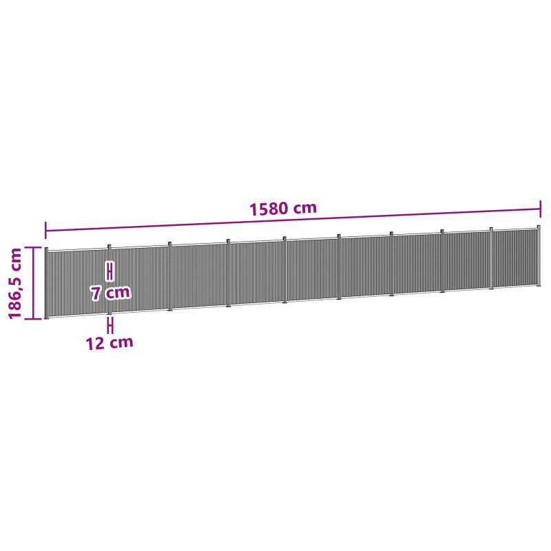 Panel ogrodzeniowy 9 pcs WPC i aluminium Czarny