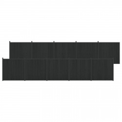 Panel ogrodzeniowy 10 pcs WPC i aluminium Czarny