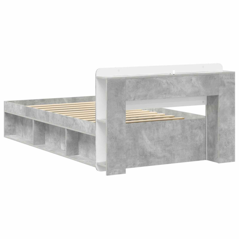 Rama łóżka z przechowywaniem Betonowy szary 100 x 200 cm