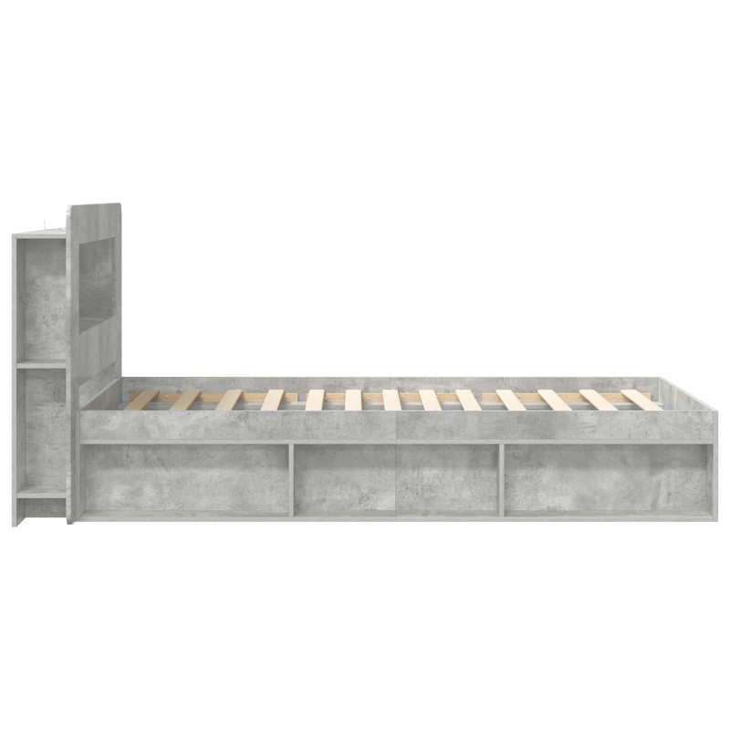 Rama łóżka z przechowywaniem Betonowy szary 100 x 200 cm