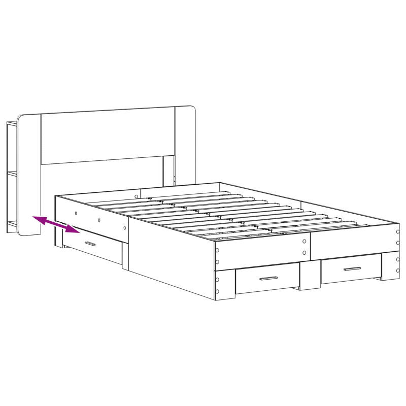 Rama łóżka z przechowywaniem Dąb artisan 120 x 190 cm
