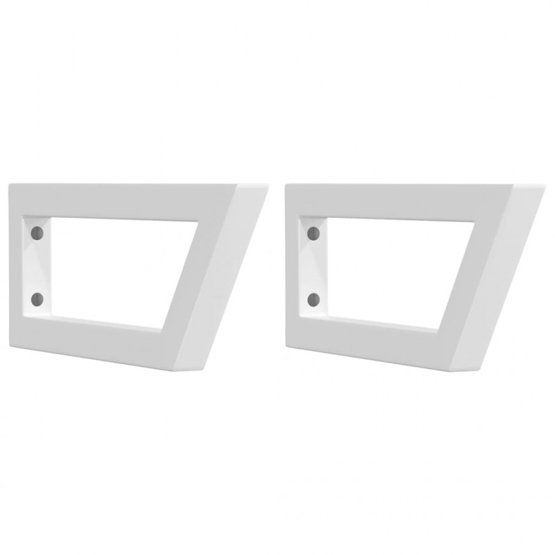 Wsporniki do półki pod umywalkę, 2 szt., białe, trapezowe, stal