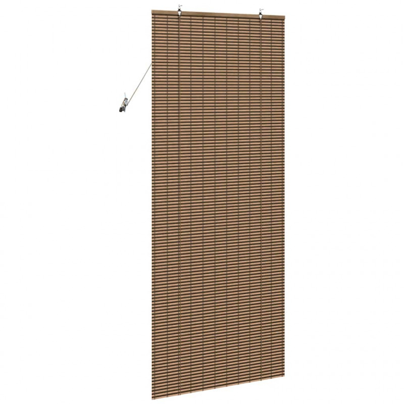 Roleta z zasłonami Brązowy 80 x 220 cm Bambus