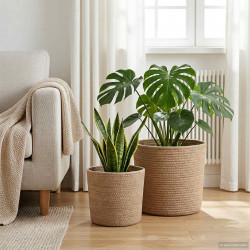 Zestaw doniczek 2 pcs naturalny Ø 28 x 28 cm 100% Juta Tossa