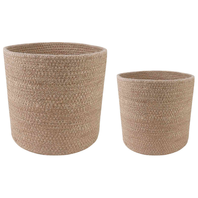 Zestaw doniczek 2 pcs naturalny Ø 28 x 28 cm 100% Juta Tossa