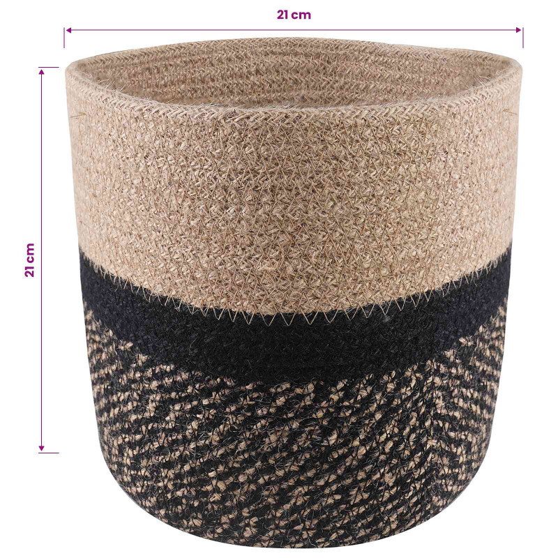 Zestaw doniczek 2 pcs Naturalny i czarny Ø 21 x 21 cm