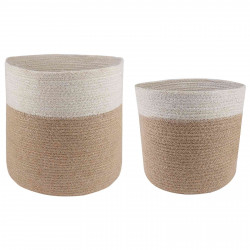 Zestaw doniczek 2 pcs Naturalne i białe Ø 28 x 28 cm