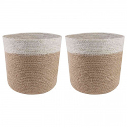 Zestaw doniczek 2 pcs Naturalne i białe Ø 21 x 21 cm