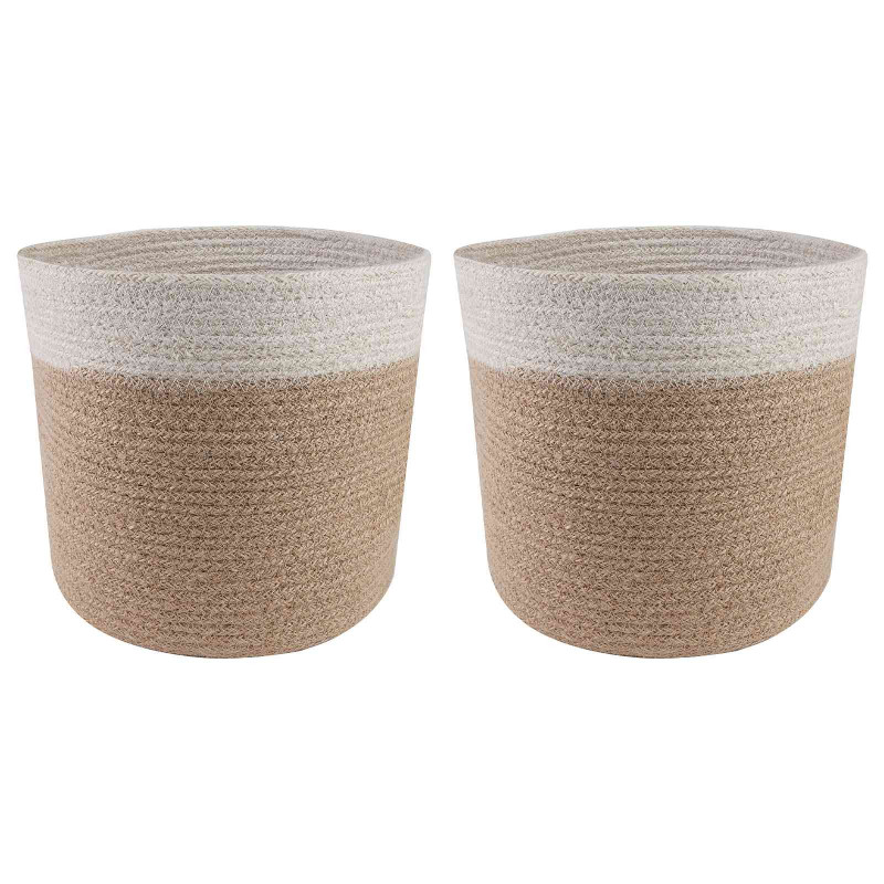 Zestaw doniczek 2 pcs Naturalne i białe Ø 21 x 21 cm