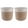 Zestaw doniczek 2 pcs Naturalne i białe Ø 21 x 21 cm