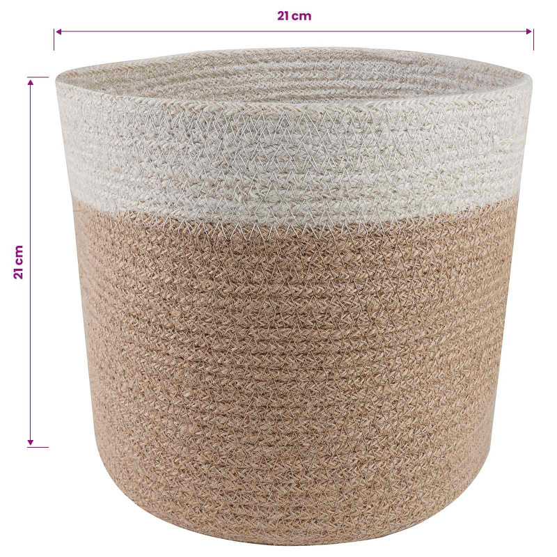 Zestaw doniczek 2 pcs Naturalne i białe Ø 21 x 21 cm
