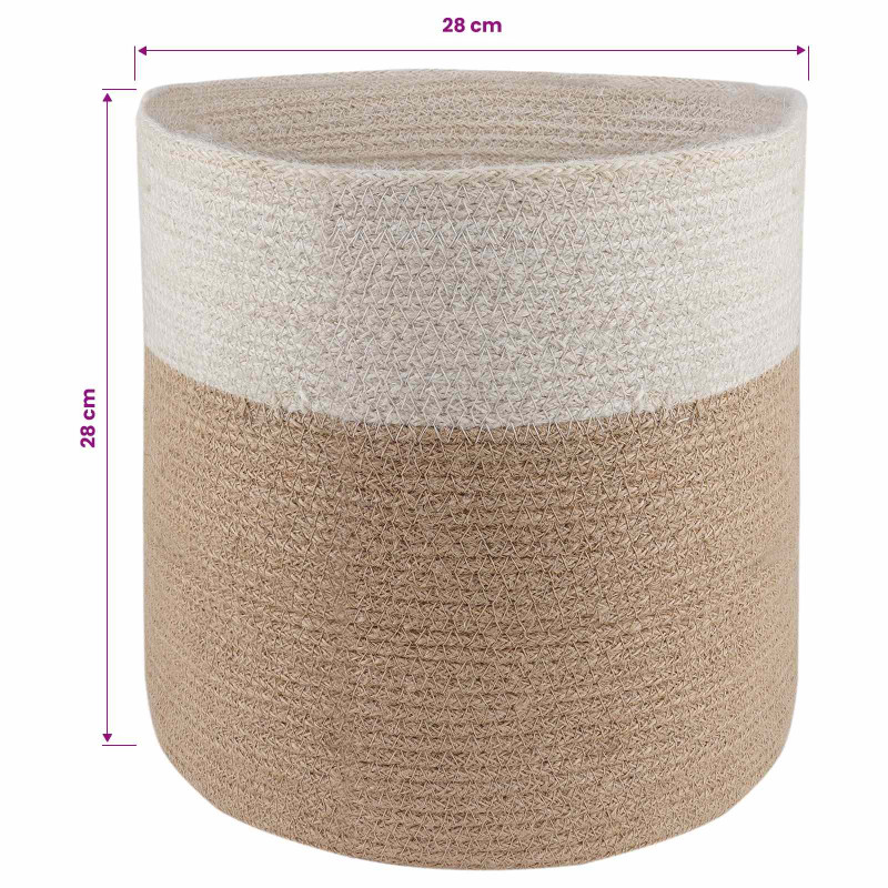 Zestaw doniczek 2 pcs Naturalne i białe Ø 28 x 28 cm