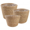 Kosze na rośliny z trawy morskiej 3 pcs naturalny Ø26 x 19 cm