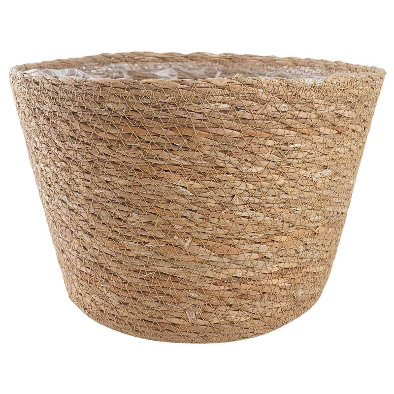 Kosze na rośliny z trawy morskiej 3 pcs naturalny Ø26 x 19 cm