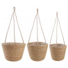 Kosze na rośliny z trawy morskiej 3 pcs naturalny Ø26 x 19 cm
