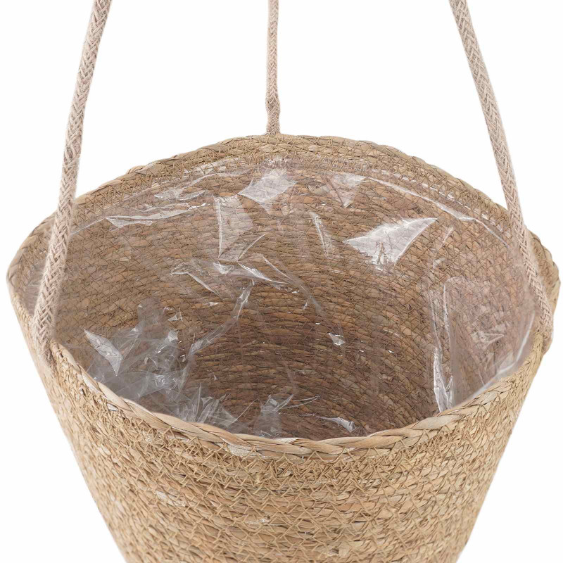 Kosze na rośliny z trawy morskiej 3 pcs naturalny Ø26 x 19 cm