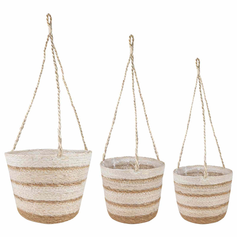 Kosze na rośliny z trawy morskiej 3 pcs