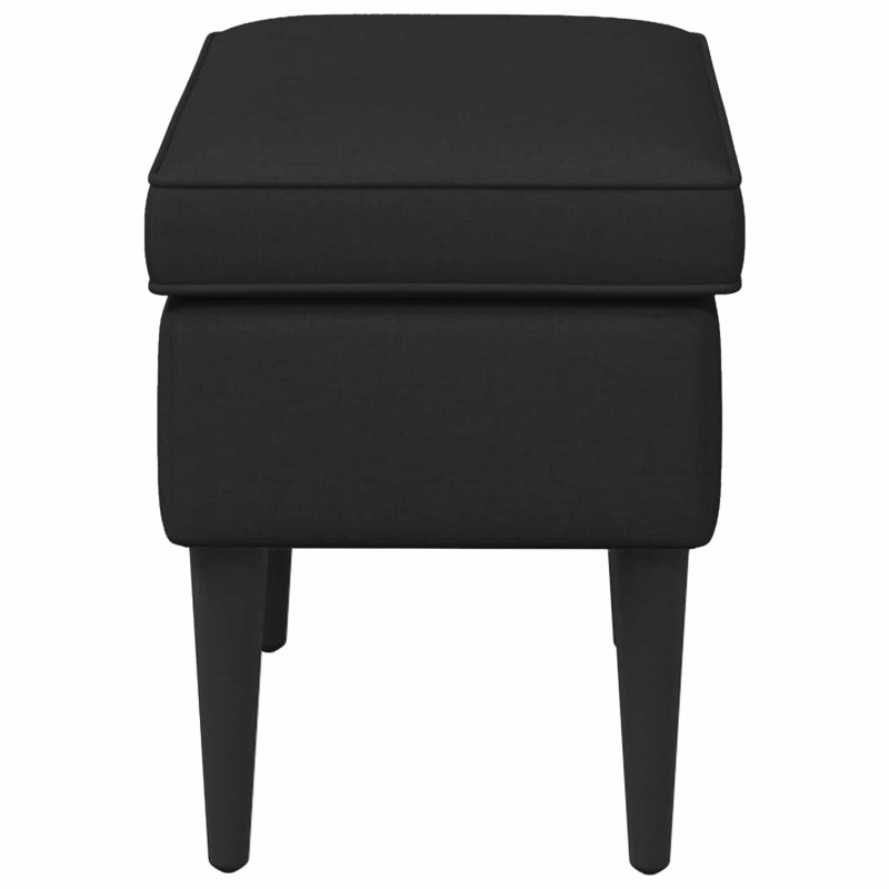 Stołek na Stopy Czarny 55 x 35 x 41 cm tkanina