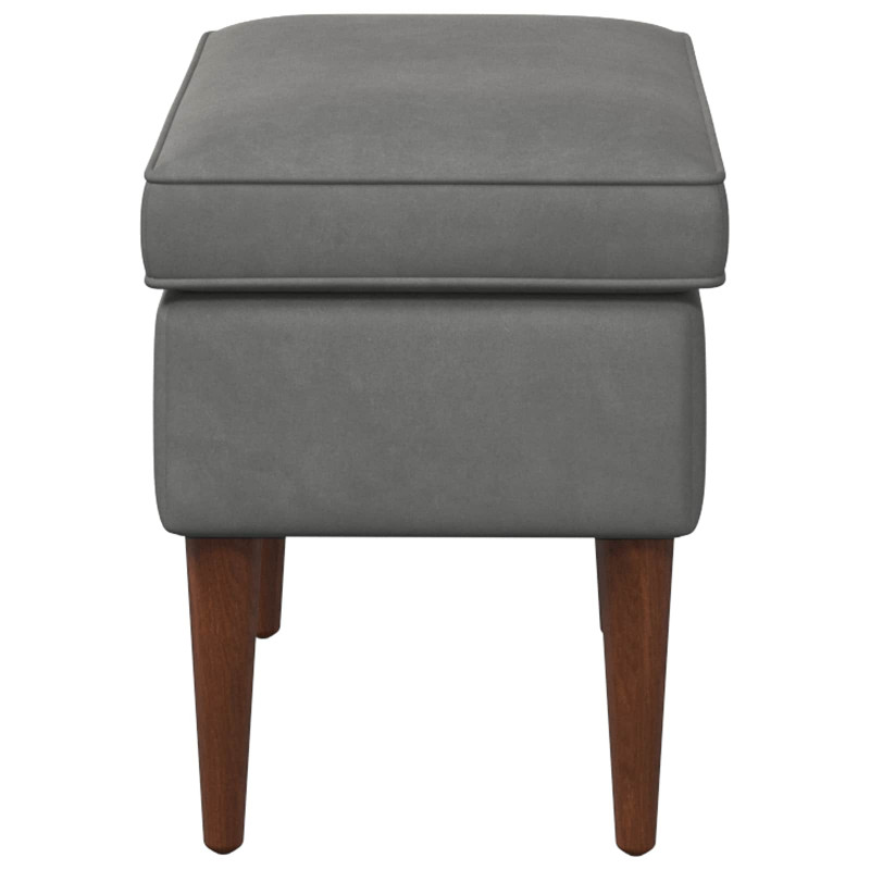 Stołek na Stopy ciemnoszary 55 x 35 x 41 cm Welur