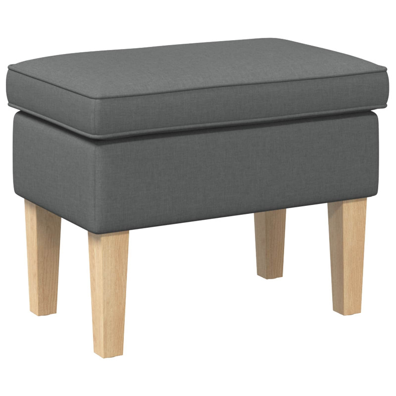 Stołek na Stopy ciemnoszary 55 x 35 x 41 cm tkanina