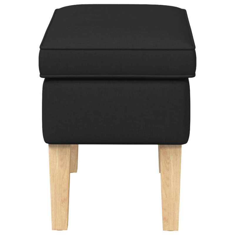 Stołek na Stopy Czarny 55 x 35 x 41 cm tkanina