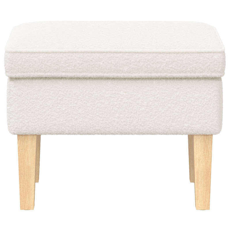 Stołek na Stopy kremowy 55 x 35 x 41 cm Bouclé