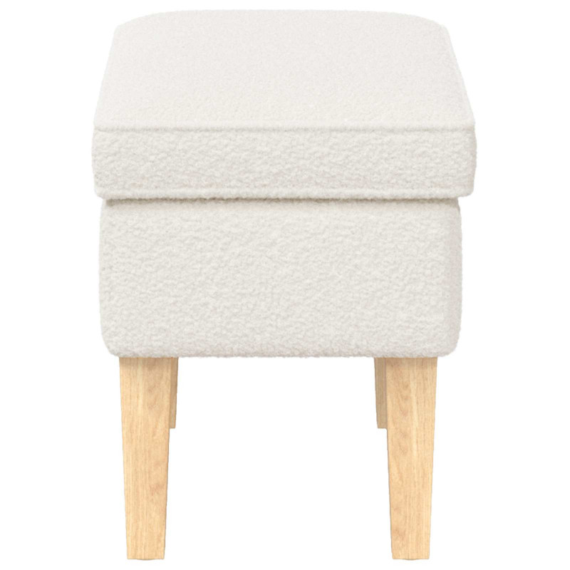 Stołek na Stopy kremowy 55 x 35 x 41 cm Bouclé