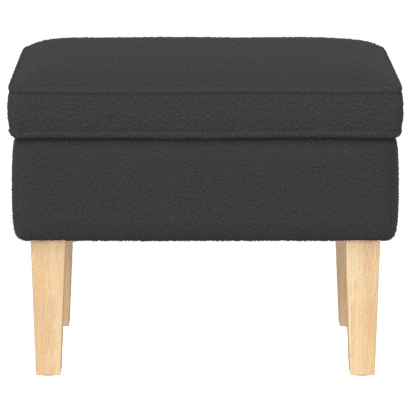 Stołek na Stopy ciemnoszary 55 x 35 x 41 cm Bouclé