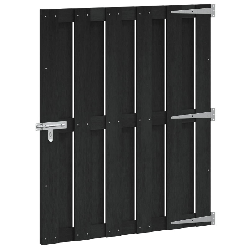 Brama ogrodowa 100 x 112 cm WPC i aluminium Czarny