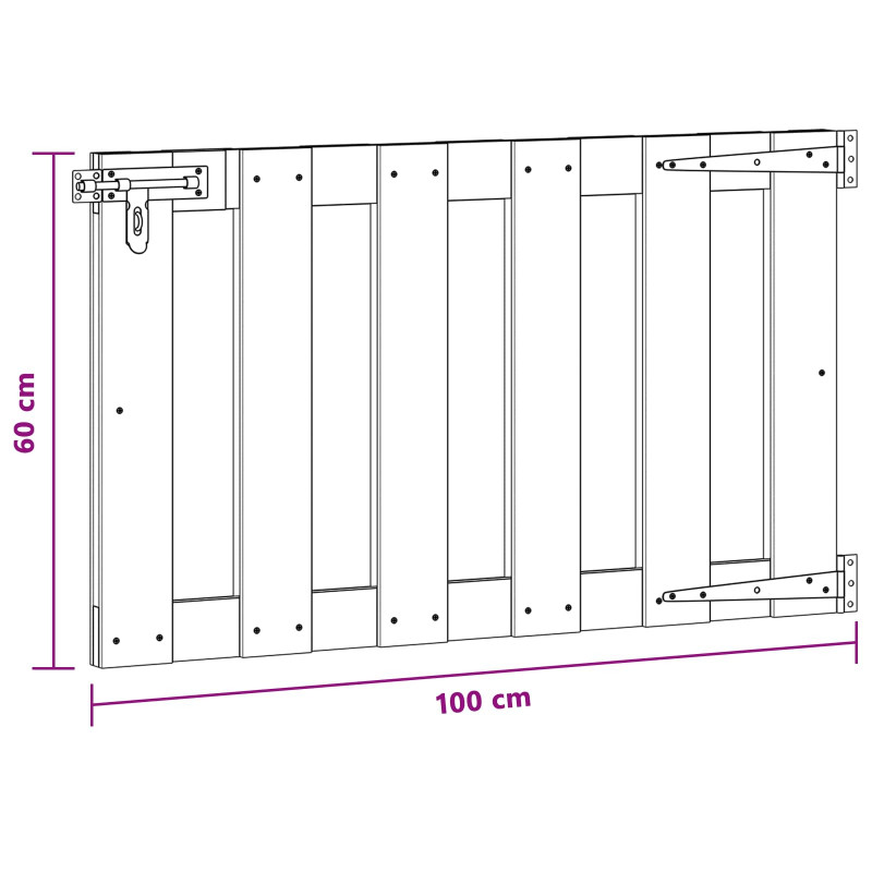 Brama ogrodowa 100 x 60 cm WPC i aluminium brązowy