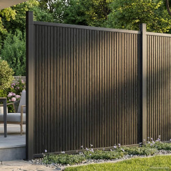 Panel ogrodzeniowy WPC i aluminium Czarny