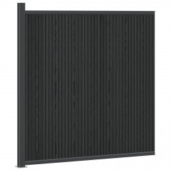 Panel ogrodzeniowy WPC i aluminium Czarny