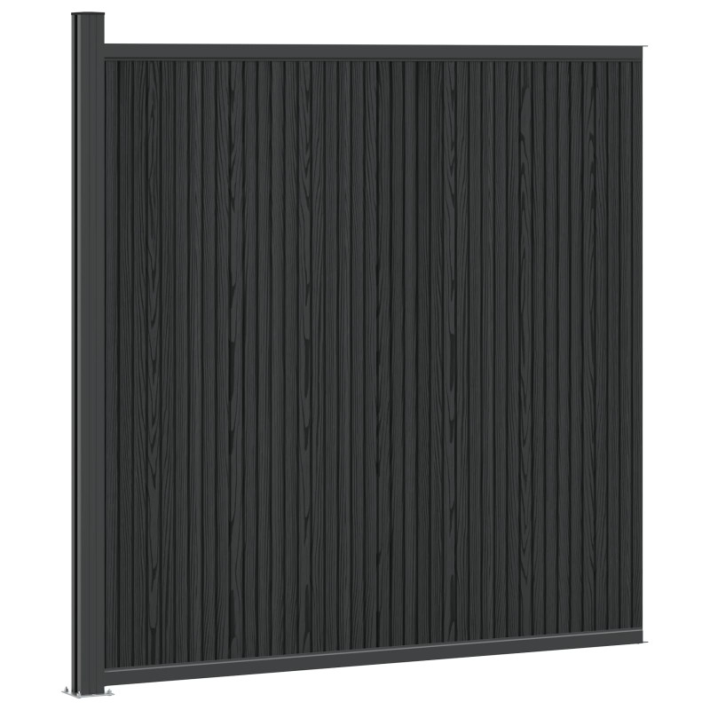Panel ogrodzeniowy WPC i aluminium Czarny